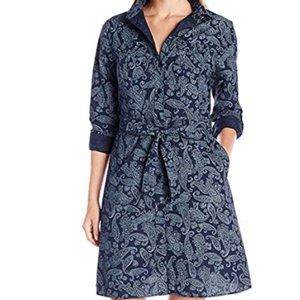 3/$40 Dockers Blue Paisley 100% Cotton Shirt Dress